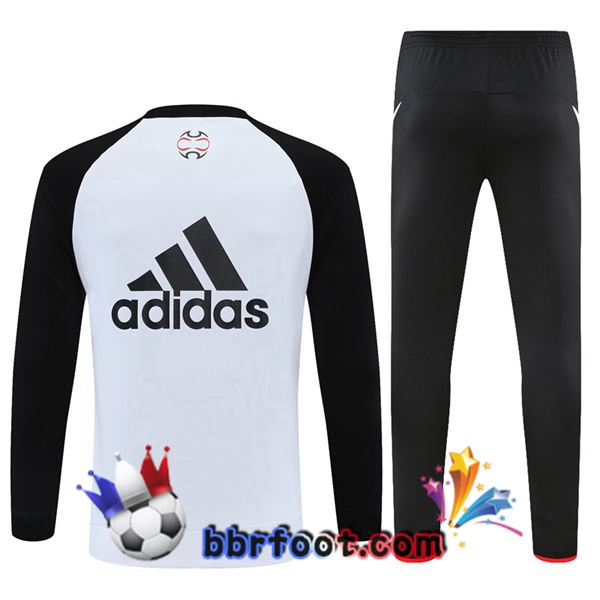 Survetement Foot Manchester United Blanc Noir 21/22