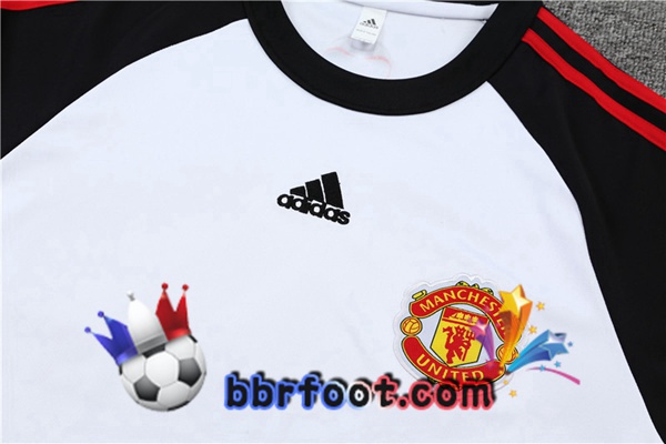 Survetement Foot Manchester United Blanc Noir 21/22