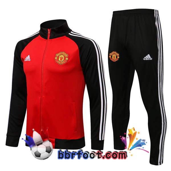 Veste Survetement Foot Manchester United Rouge 21/22