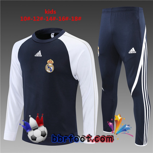 Survetement Foot Real Madrid Enfant Bleu Royal Blanc 21/22