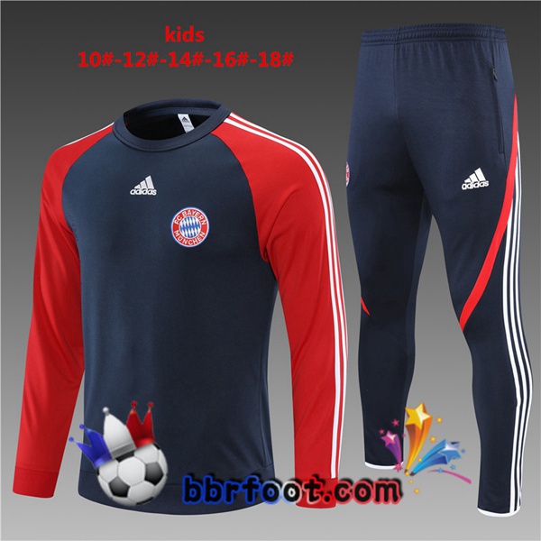 Survetement Foot Bayern Munich Enfant Bleu Royal Rouge 21/22