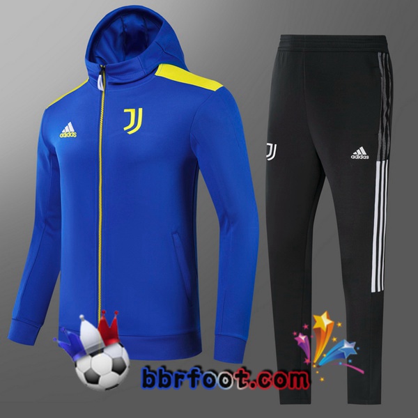 Veste A Capuche Survetement Foot Juventus Enfant Bleu 21/22