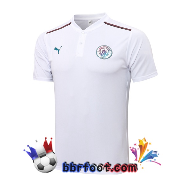 Polo Foot Manchester City Blanc 21/22