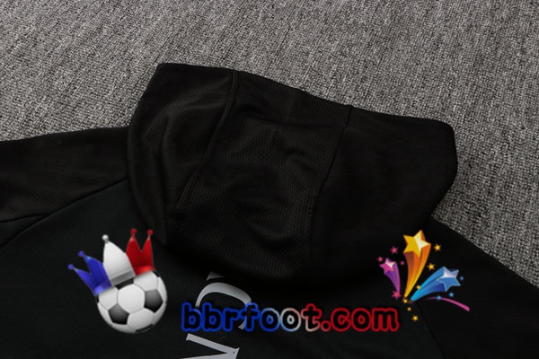 Veste A Capuche Survetement Foot AC Milan Noir 21/22
