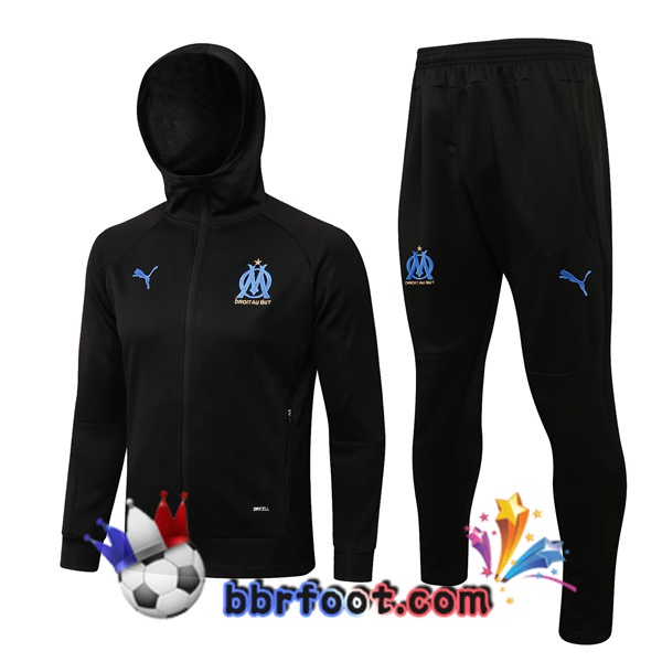 Veste A Capuche Survetement Foot Marseille OM Noir 21/22