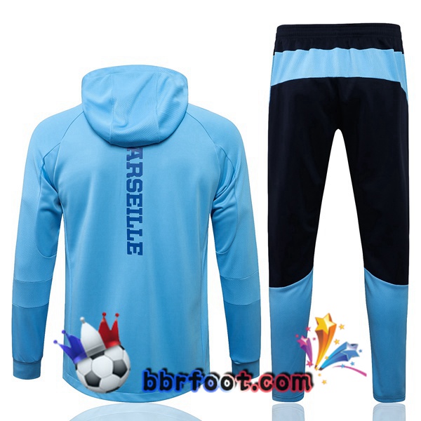 Veste A Capuche Survetement Foot Marseille OM Bleu 21/22