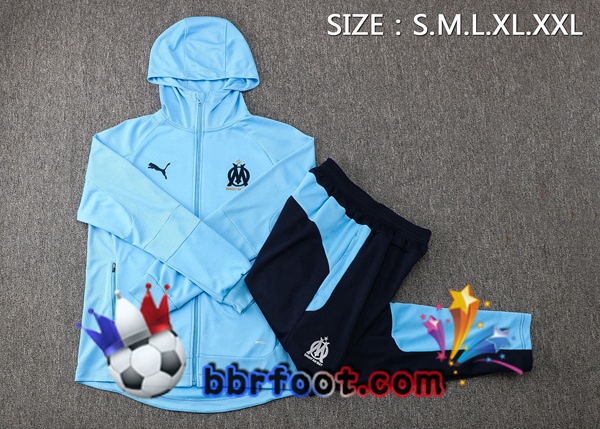 Veste A Capuche Survetement Foot Marseille OM Bleu 21/22
