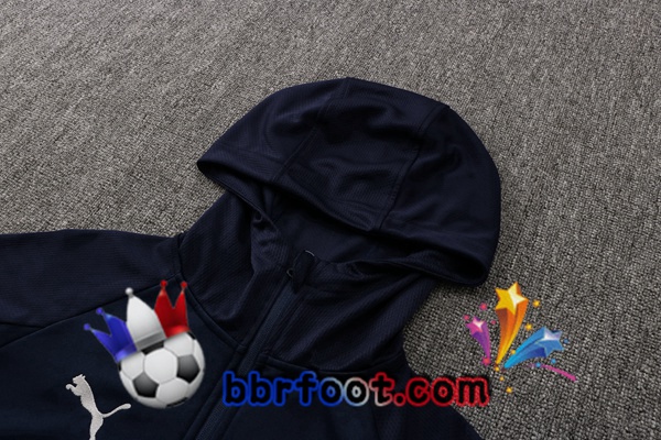 Veste A Capuche Survetement Foot Manchester City Bleu Royal 21/22