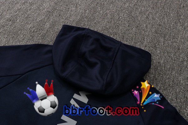 Veste A Capuche Survetement Foot Manchester City Bleu Royal 21/22