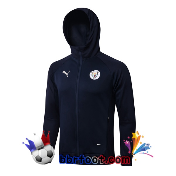 Veste A Capuche Manchester City Bleu Royal 21/22