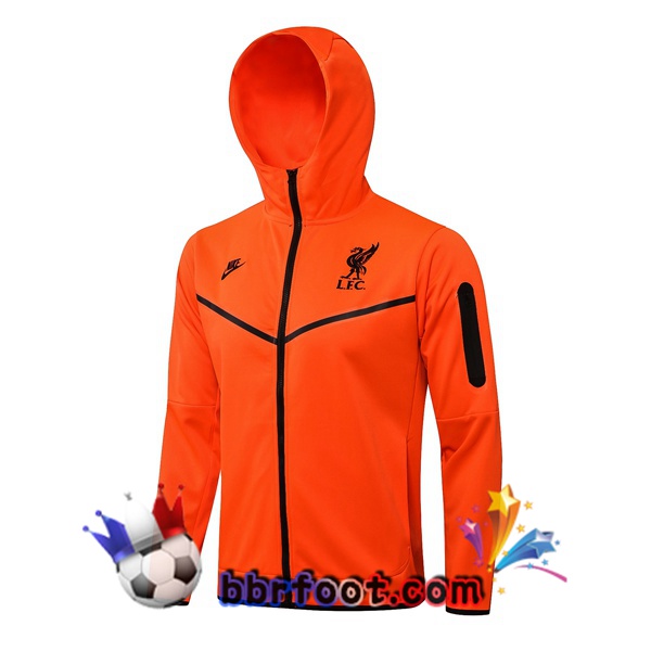 Veste A Capuche FC Liverpool Orange 21/22 Veste A Capuche FC Liverpool Orange 21/22