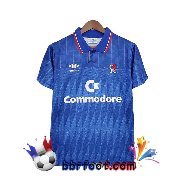 1989-1991 FC Chelsea Retro Domicile Maillot de Foot Bleu