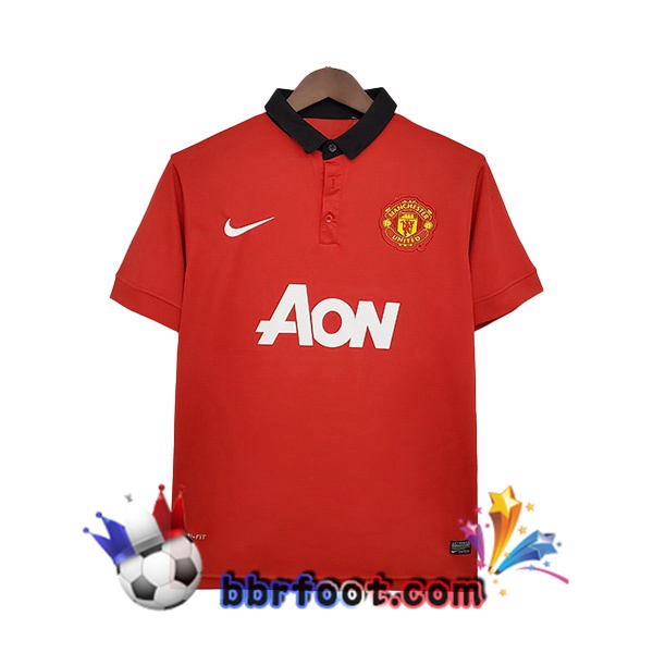 2013-2014 Manchester United Retro Domicile Maillot de Foot Rouge