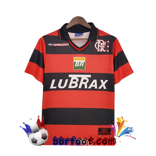 1999 Flamengo Retro Domicile Maillot de Foot Rouge Noir