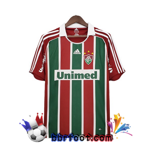 2008-2009 Fluminense Retro Domicile Maillot de Foot Rouge Vert