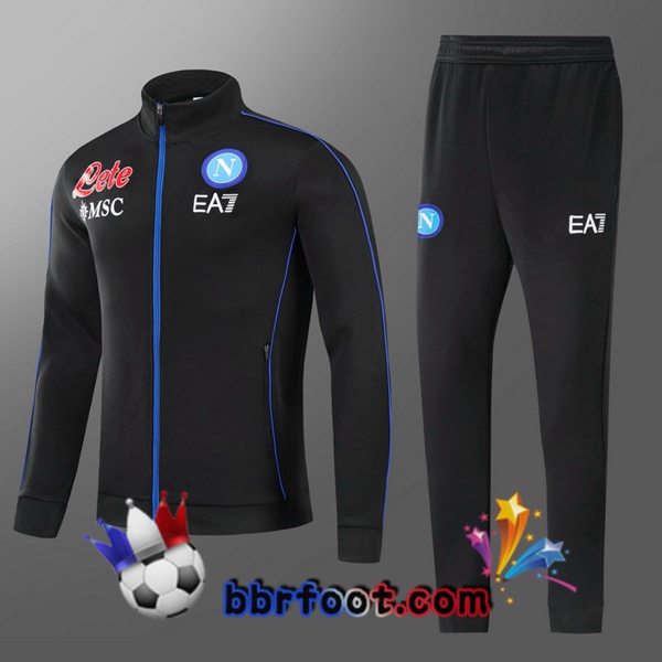 Veste Survetement Foot SSC Naples Enfant Noir 21/22