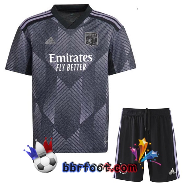 Maillot Foot Lyon OL Enfant Third Noir 2022/2023
