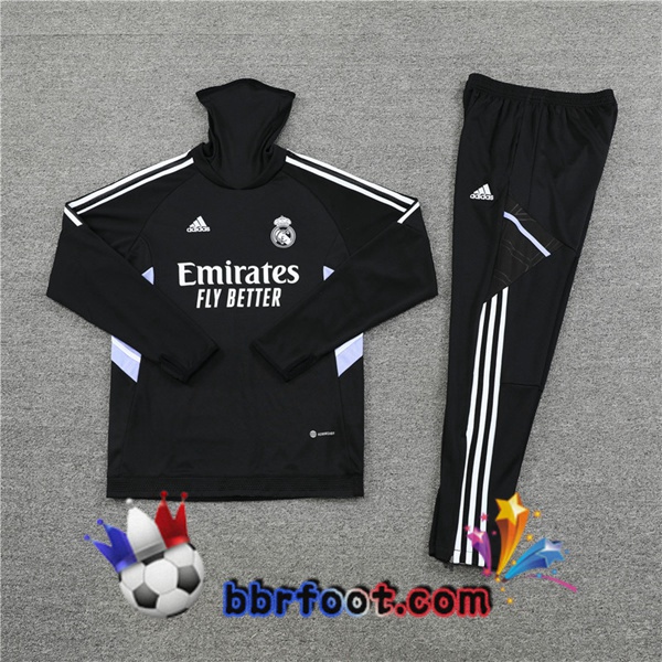 Survetement Foot Real Madrid Col haut Noir 2022/2023