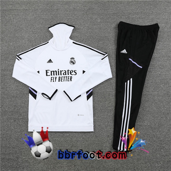 Survetement Foot Real Madrid Col haut Blanc 2022/2023