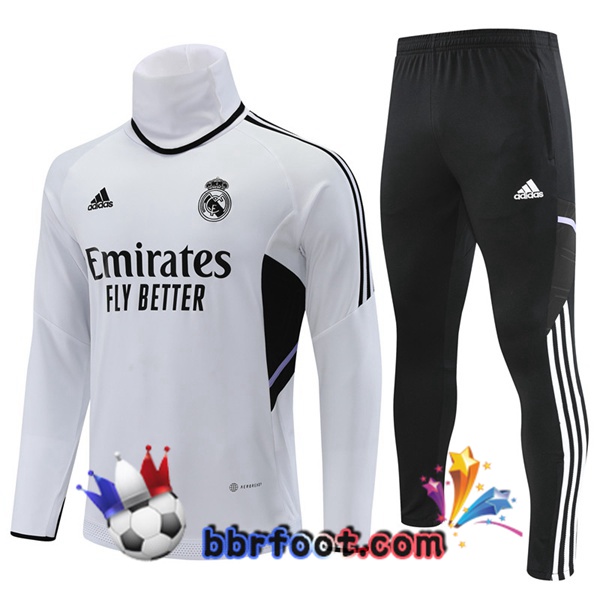 Survetement Foot Real Madrid Col haut Blanc 2022/2023
