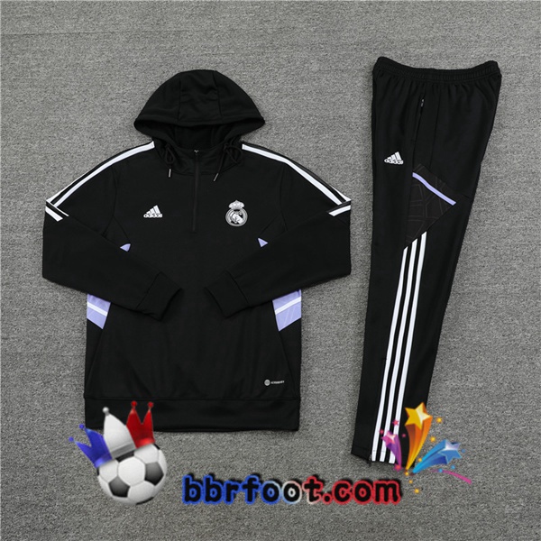 Capuche Survetement Foot Real Madrid Noir 2022/2023