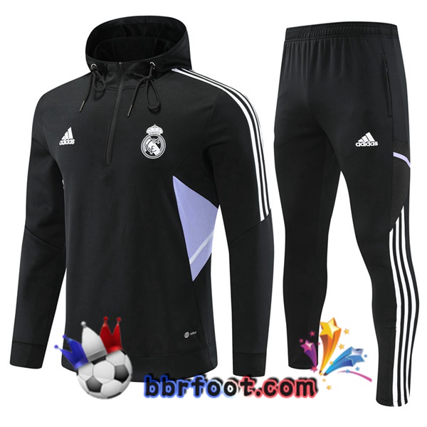 Capuche Survetement Foot Real Madrid Noir 2022/2023