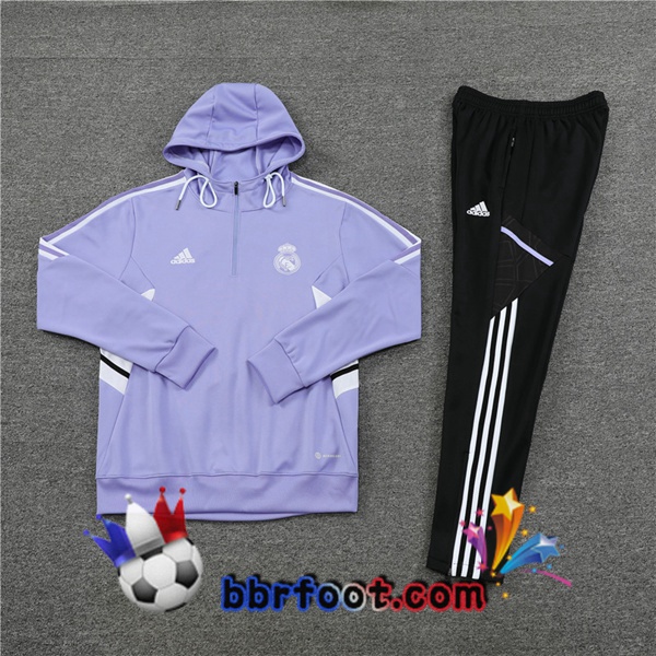 Capuche Survetement Foot Real Madrid Pourpre 2022/2023