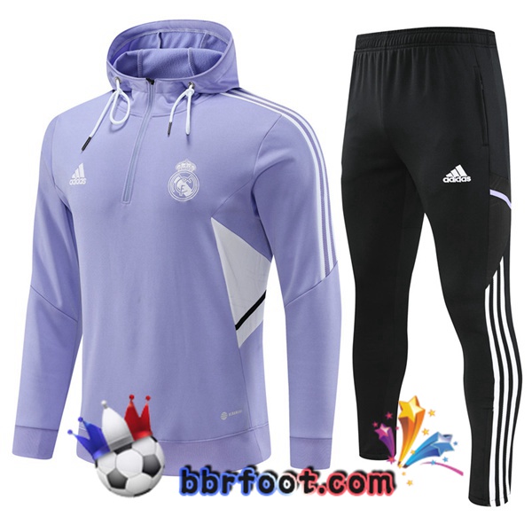 Capuche Survetement Foot Real Madrid Pourpre 2022/2023