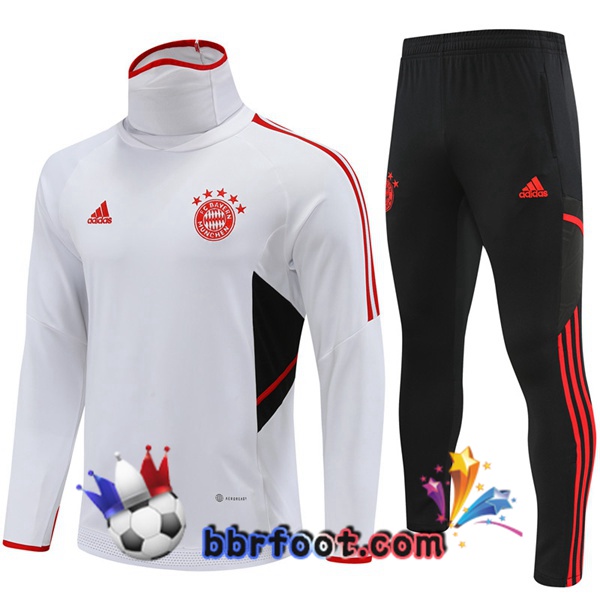 Survetement Foot Bayern Munich Col haut Blanc 2022/2023