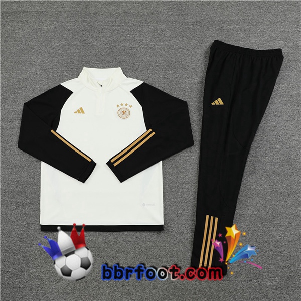 Survetement Foot Allemagne Blanc Noir 2022/2023