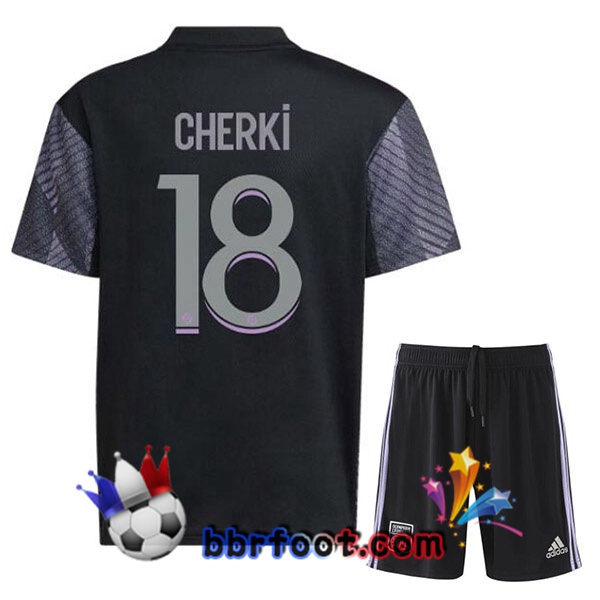 Maillot Foot Lyon OL (CHERKI 18) Enfant Third Noir 2022/2023