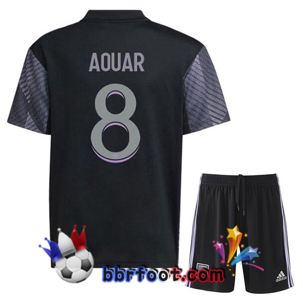 Maillot Foot Lyon OL (AOUAR 8) Enfant Third Noir 2022/2023