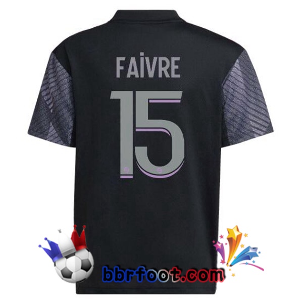 Maillot Foot Lyon OL (FAIVRE 15) Third Noir 2022/2023