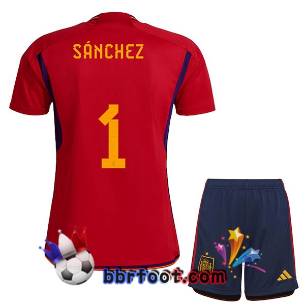 Maillots Equipe De Espagne (SÁNCHEZ 1) Enfant Domicile Rouge 2022/2023