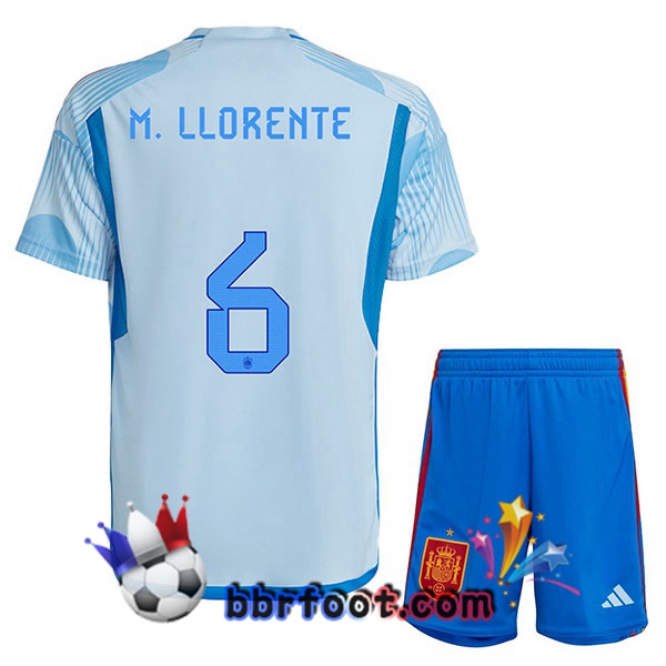 Maillots Equipe De Espagne (M.LLORENTE 6) Enfant Exterieur Bleu Blanc 2022/2023 Maillots Equipe De Espagne (M.LLORENTE 6) Enfant Exterieur Bleu Blanc 2022/2023