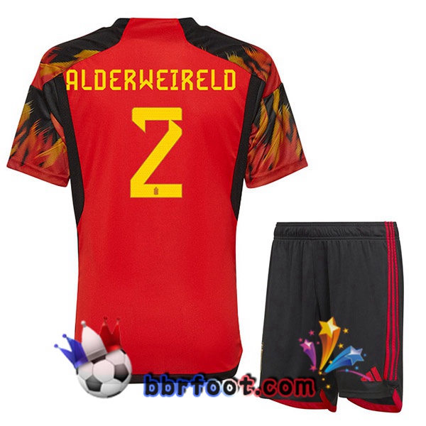 Maillots Equipe De Belgique (ALDERWEIRELD 2) Enfant Domicile Rouge 2022/2023