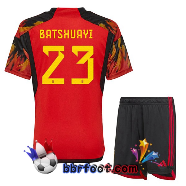 Maillots Equipe De Belgique (BATSHUAYI 23) Enfant Domicile Rouge 2022/2023