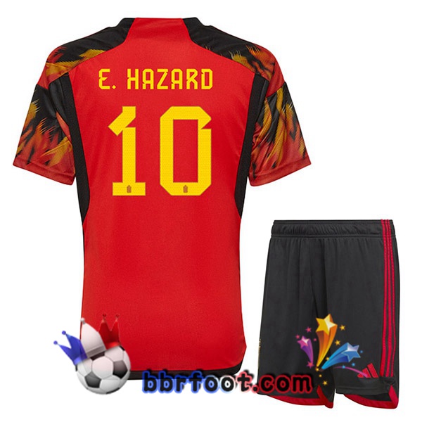 Maillots Equipe De Belgique (E.HAZARD 10) Enfant Domicile Rouge 2022/2023