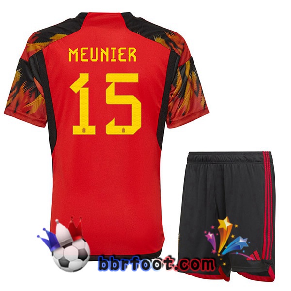 Maillots Equipe De Belgique (MEUNIER 15) Enfant Domicile Rouge 2022/2023