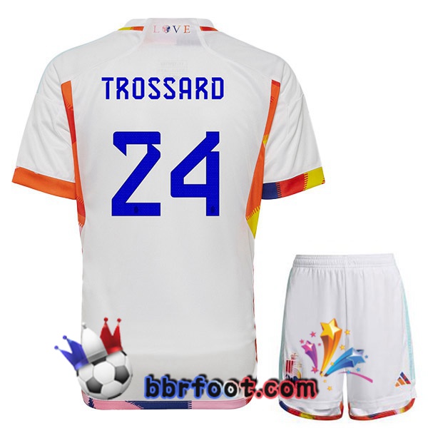 Maillots Equipe De Belgique (TROSSARD 24) Enfant Exterieur Blanc 2022/2023