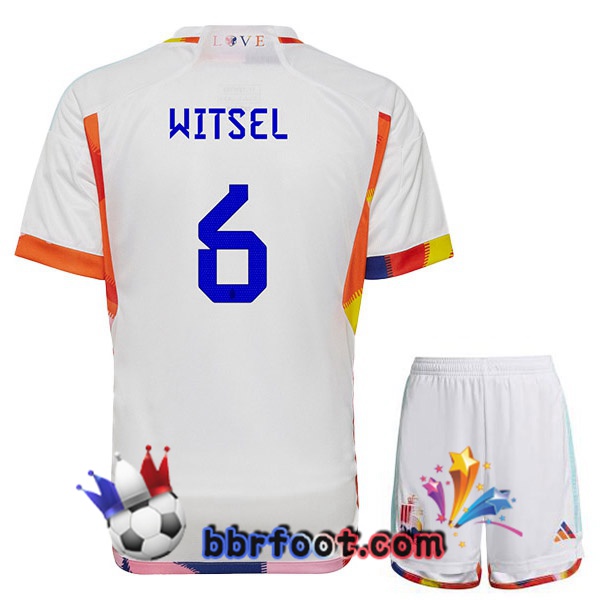 Maillots Equipe De Belgique (WITSEL 6) Enfant Exterieur Blanc 2022/2023