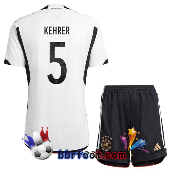 Maillots Equipe De Allemagne (KEHRER 5) Enfant Domicile Noir Blanc 2022/2023