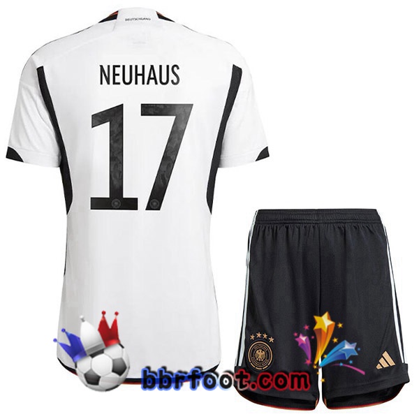 Maillots Equipe De Allemagne (NEUHAUS 17) Enfant Domicile Noir Blanc 2022/2023