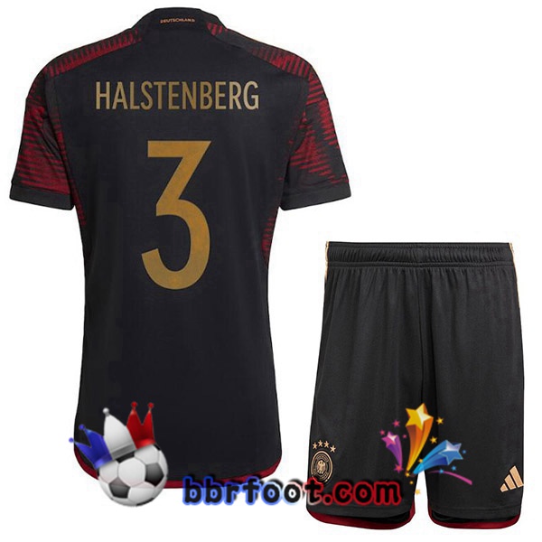 Maillots Equipe De Allemagne (HALSTENBERG 3) Enfant Exterieur Noir 2022/2023