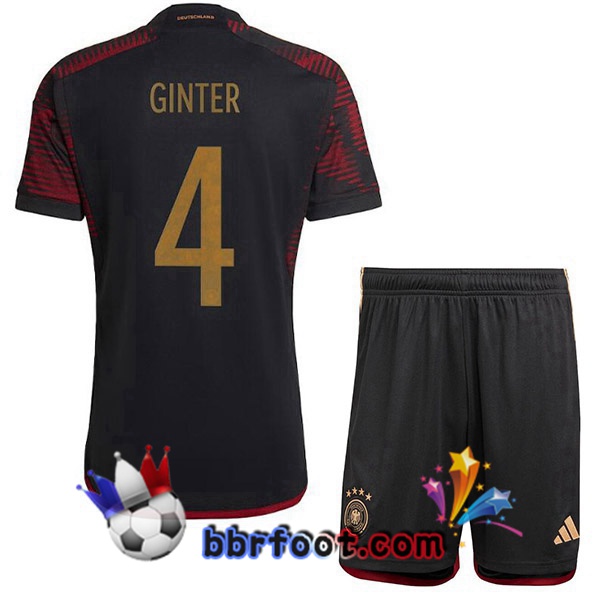 Maillots Equipe De Allemagne (GINTER 4) Enfant Exterieur Noir 2022/2023