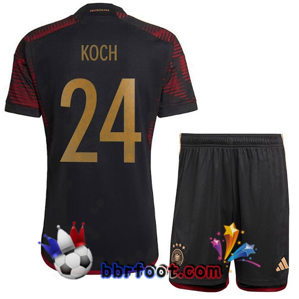 Maillots Equipe De Allemagne (KOCH 24) Enfant Exterieur Noir 2022/2023