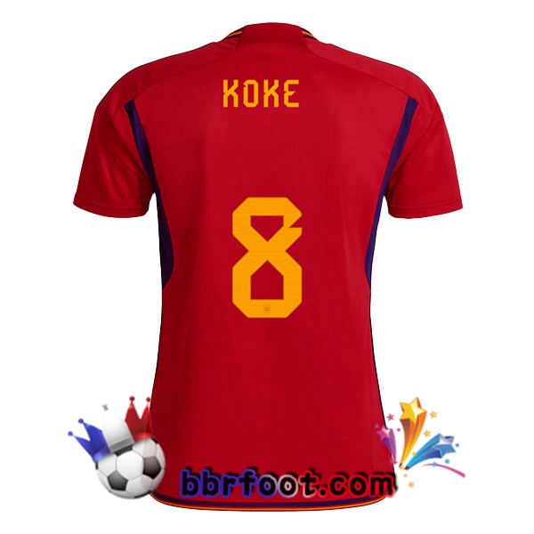 Maillots Equipe de Espagne (KOKE 8) Domicile Rouge 2022/2023