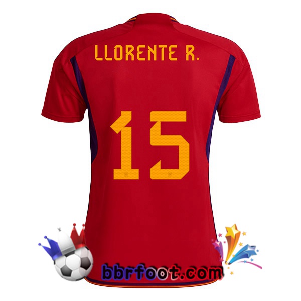 Maillots Equipe de Espagne (LLORENTE R. 15) Domicile Rouge 2022/2023