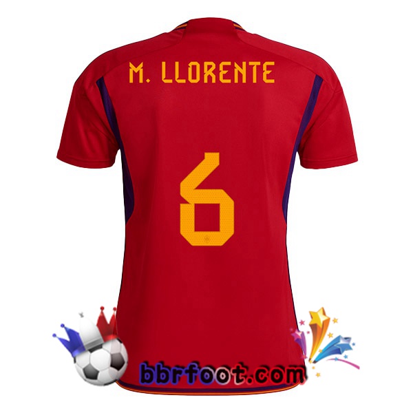 Maillots Equipe de Espagne (M.LLORENTE 6) Domicile Rouge 2022/2023