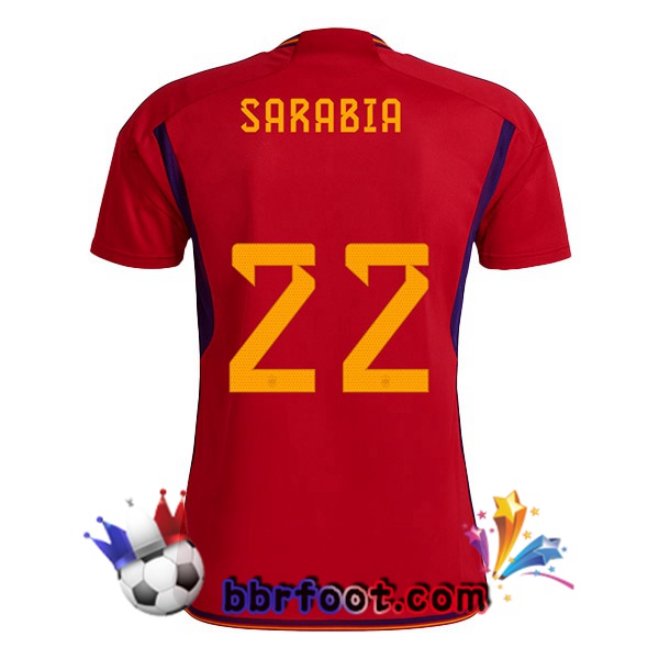 Maillots Equipe de Espagne (SARABIA 22) Domicile Rouge 2022/2023